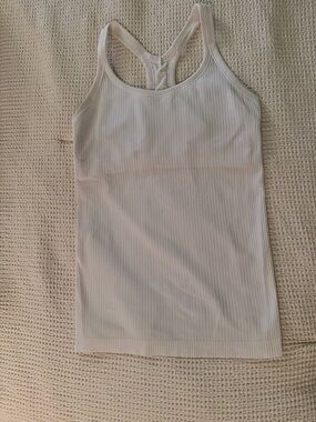 lululemon athletica Cream Ribbed Racerback Tank